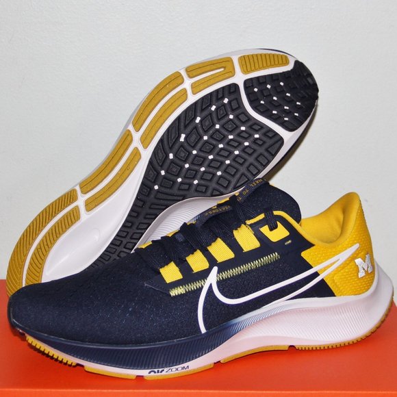 Nike Pegasus 38 Michigan Wolverines Running Shoes Mens 7.5 - Picture 1 of 6